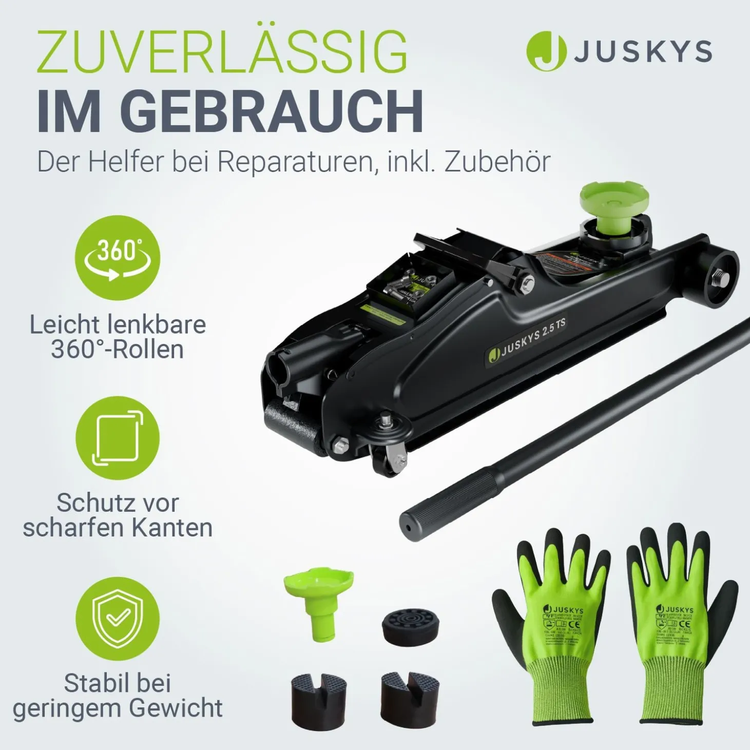 Wagenheber 2,5 t mit Transportbox Rangierwagenheber hydraulisch aus Stahl mit Zubehörset