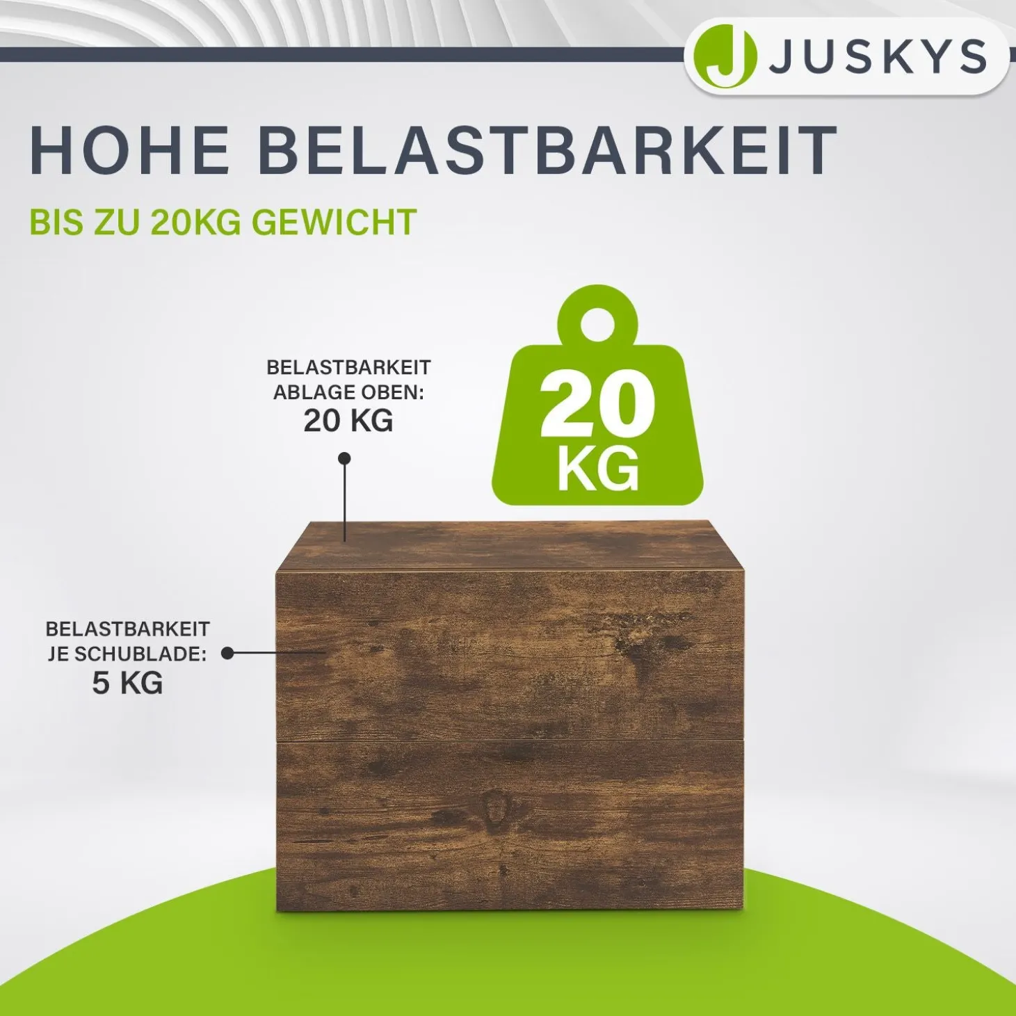 Wandschrank Nachttisch hängend Holz Nachtkommode mit 2 Schubladen & Ablage