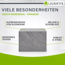 Wandschrank Nachttisch hängend Holz Nachtkommode mit 2 Schubladen & Ablage