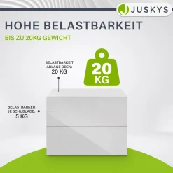 Wandschrank Nachttisch hängend Holz Nachtkommode mit 2 Schubladen & Ablage