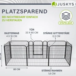 Welpenauslauf aus Metall Faltbares Freilaufgehege für Hunde, Kaninchen & Kleintiere