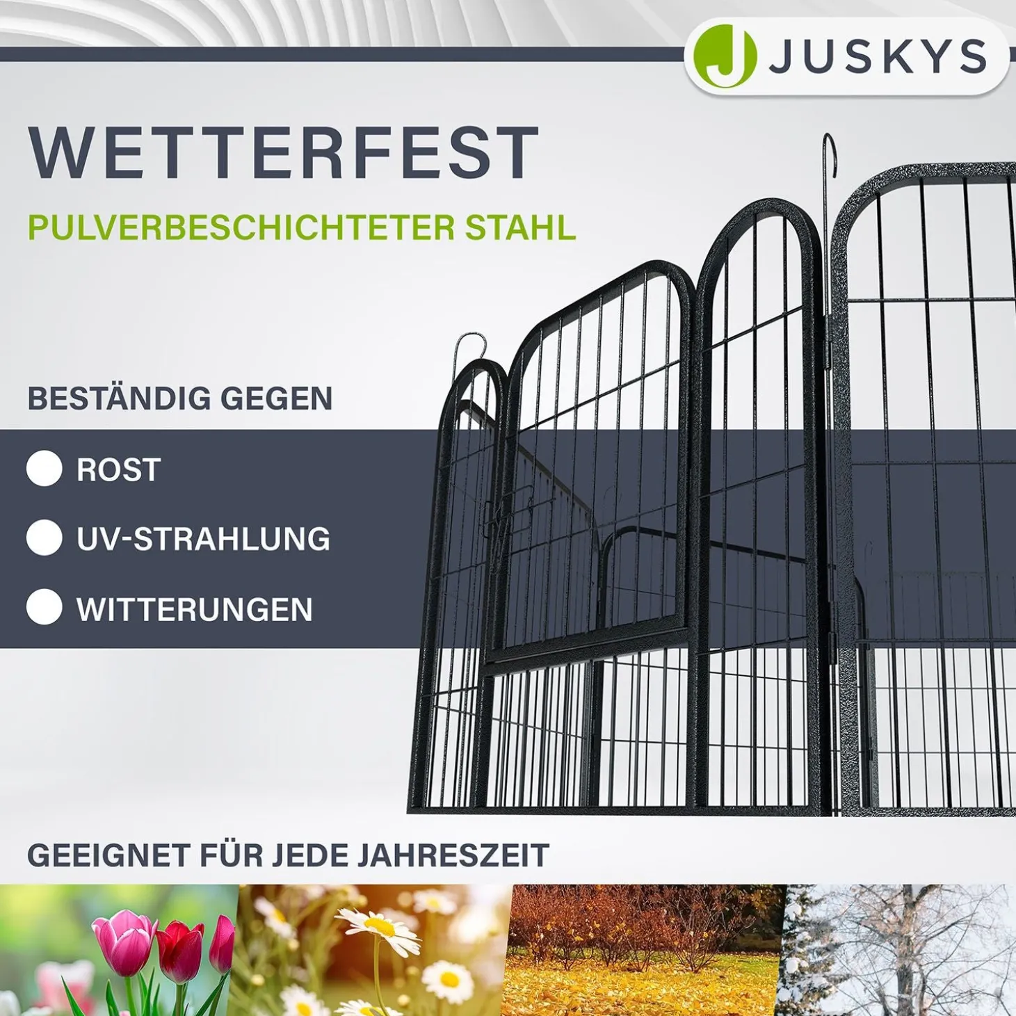 Welpenauslauf aus Metall Faltbares Freilaufgehege für Hunde, Kaninchen & Kleintiere