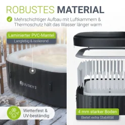 Whirlpool aufblasbar für 4-6 Personen Outdoor Whirlpool wetterfest für Garten & Terrasse