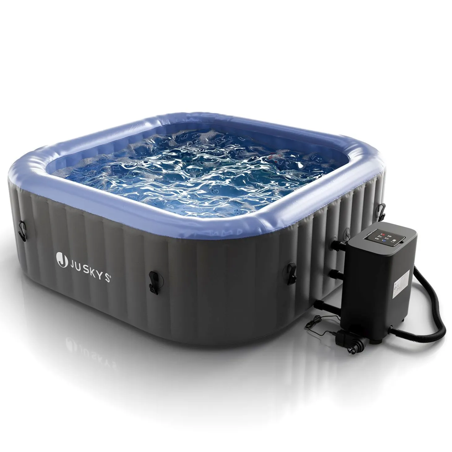 Whirlpool aufblasbar für 4-6 Personen Outdoor Whirlpool wetterfest für Garten & Terrasse