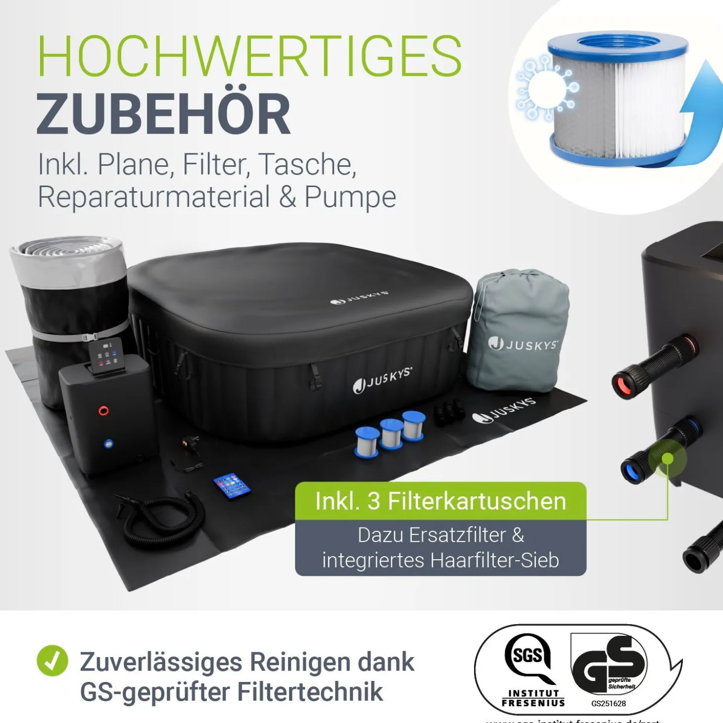 Whirlpool aufblasbar für 4-6 Personen Outdoor Whirlpool wetterfest für Garten & Terrasse