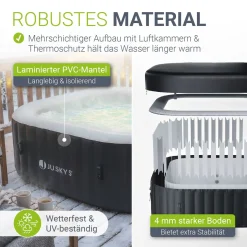 Whirlpool aufblasbar für 4-6 Personen Outdoor Whirlpool wetterfest für Garten & Terrasse