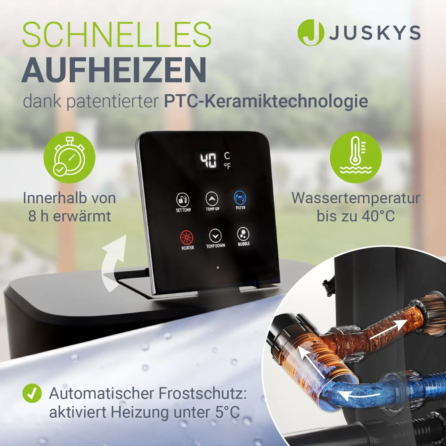 Whirlpool aufblasbar für 4-6 Personen Outdoor Whirlpool wetterfest für Garten & Terrasse