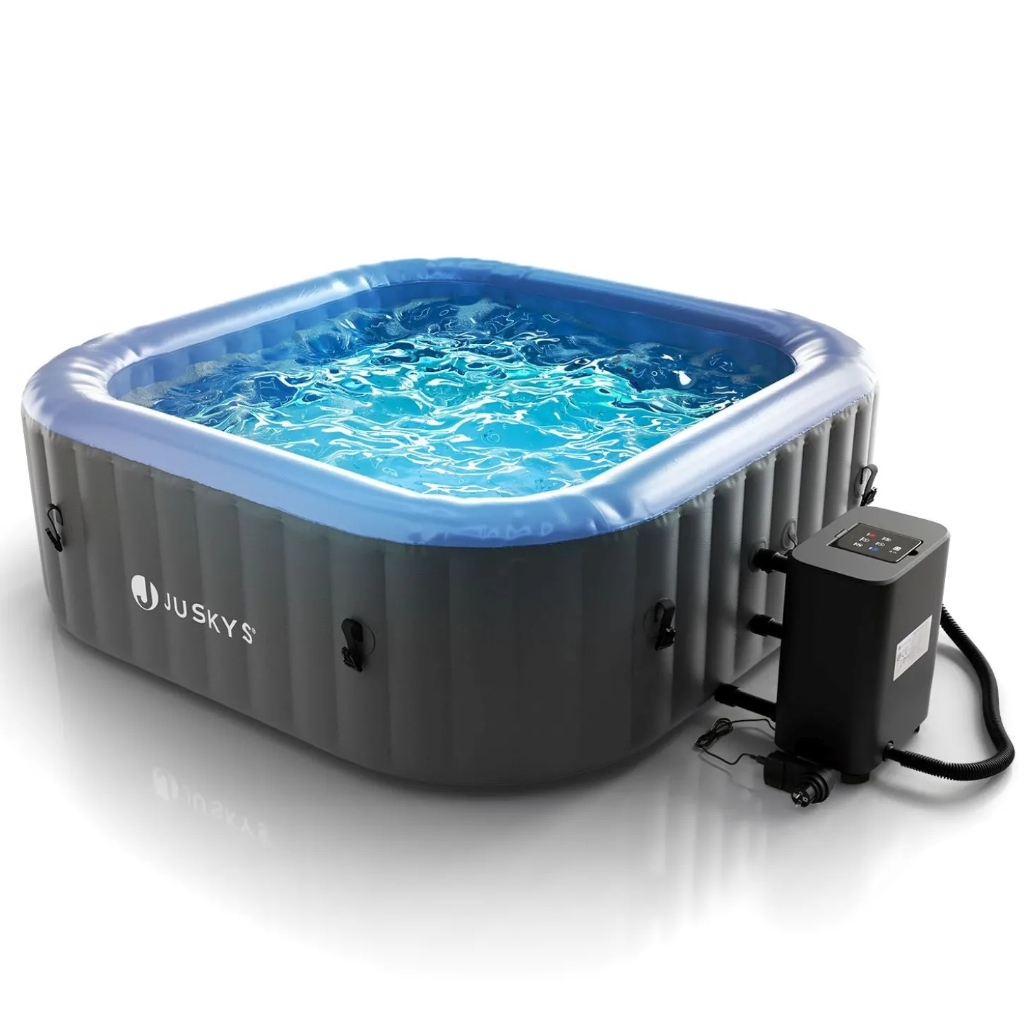 Whirlpool aufblasbar für 4-6 Personen Outdoor Whirlpool wetterfest für Garten & Terrasse