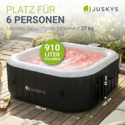 Whirlpool aufblasbar für 4-6 Personen Outdoor Whirlpool wetterfest für Garten & Terrasse