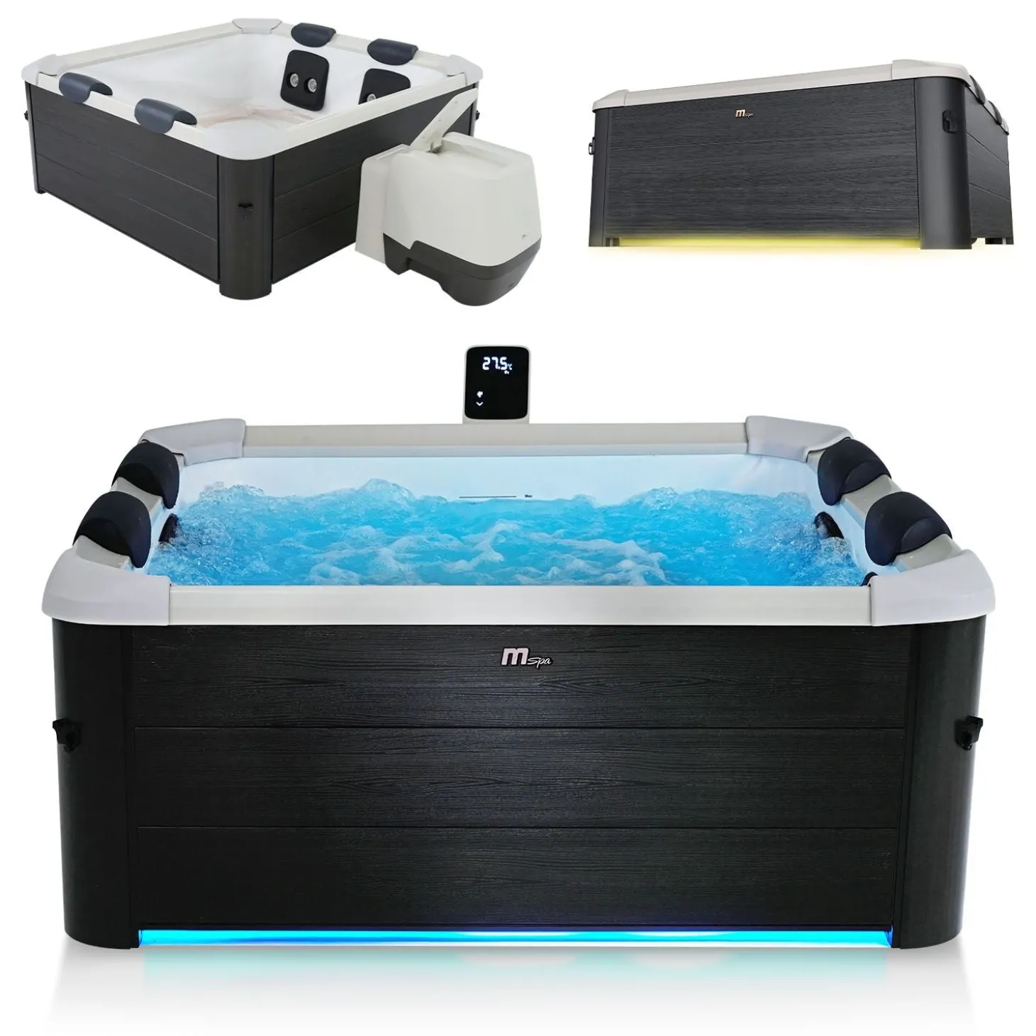 Whirlpool Oslo mit LED-Beleuchtung Indoor & Outdoor Pool für 6 Personen - mit Zubehör & App
