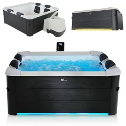 Whirlpool Oslo mit LED-Beleuchtung Indoor & Outdoor Pool für 6 Personen - mit Zubehör & App