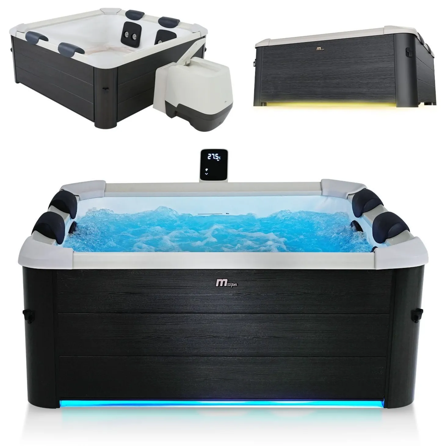 Whirlpool Oslo mit LED-Beleuchtung Indoor & Outdoor Pool für 6 Personen - mit Zubehör & App