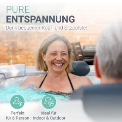 Whirlpool Oslo mit LED-Beleuchtung Indoor & Outdoor Pool für 6 Personen - mit Zubehör & App